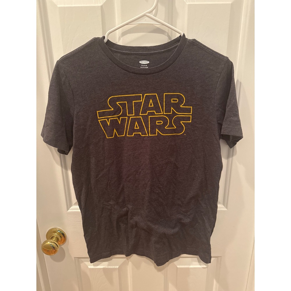 Old Navy Kids Star Wars Graphic Tee Charcoal Gray Heather XL 14-16 Short Sleeve